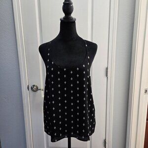 Loft Black Sleeveless Printed Cami Tank Top Women's Sz S